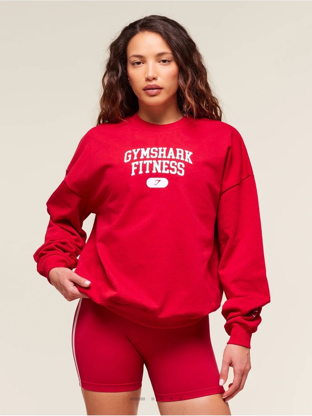 Gymshark Red 'Gymshark Fitness' Pullover Sweatshirt